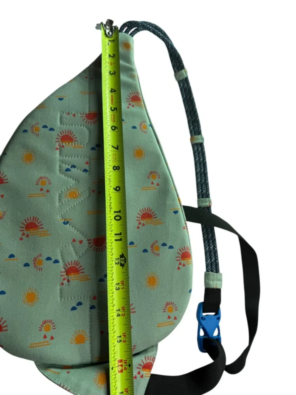 KAVU Backpack Rope Bag Sling Style Sun Print.  Zip Pockets